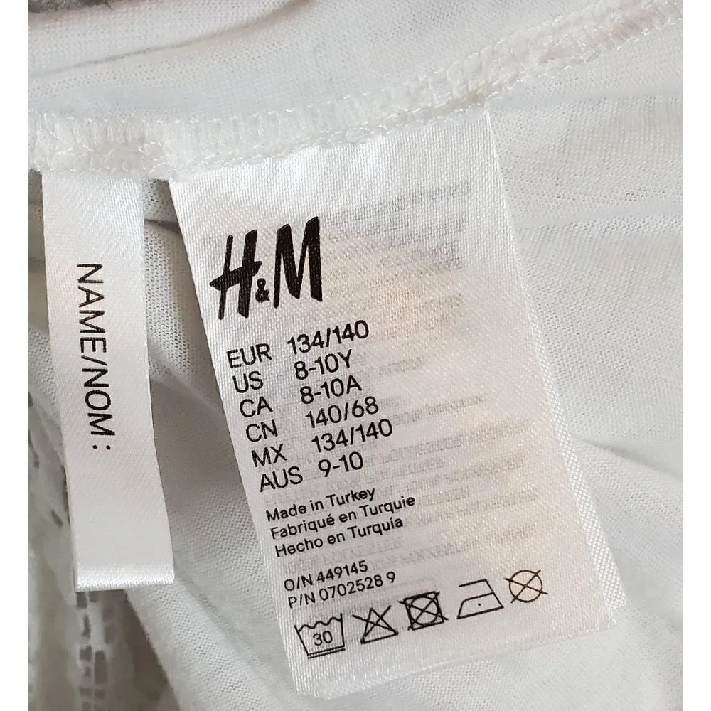 H&M White Lace Top Junior Size 8-10Y
